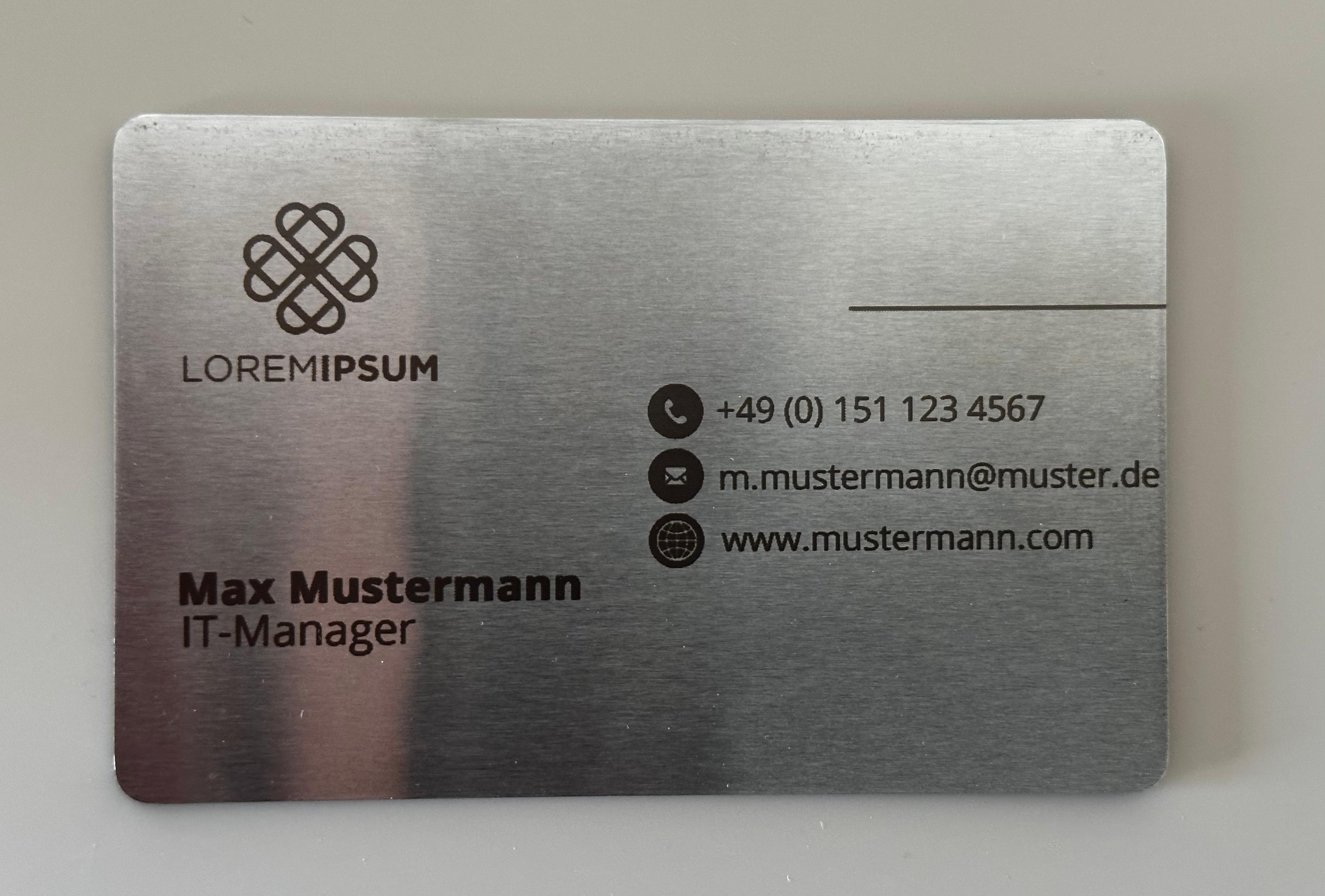 Schwarz Matte Visitenkarte